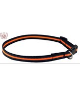 H Kanalsytt halsband 20mm 35-55cm sv/orange