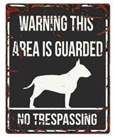 H Övrigt Warning skylt svart bull terrier