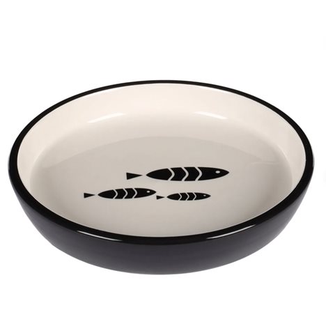 K Skål keramik svart/vit 250ml
